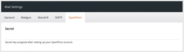 Mail Settings - SparkPost